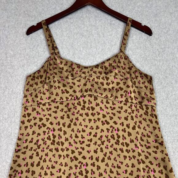 Cabi Animal Print Casino Satin Slip Cami Mini Dress Size Small - Picture 3 of 12